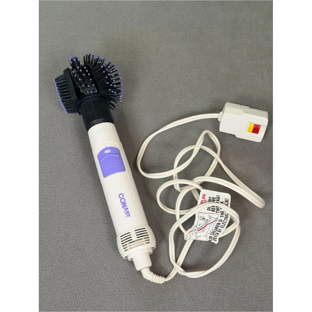 Conair Vintage Hot Air Round Combo Brush CD180 Curls Waves Straightens Retro 90s